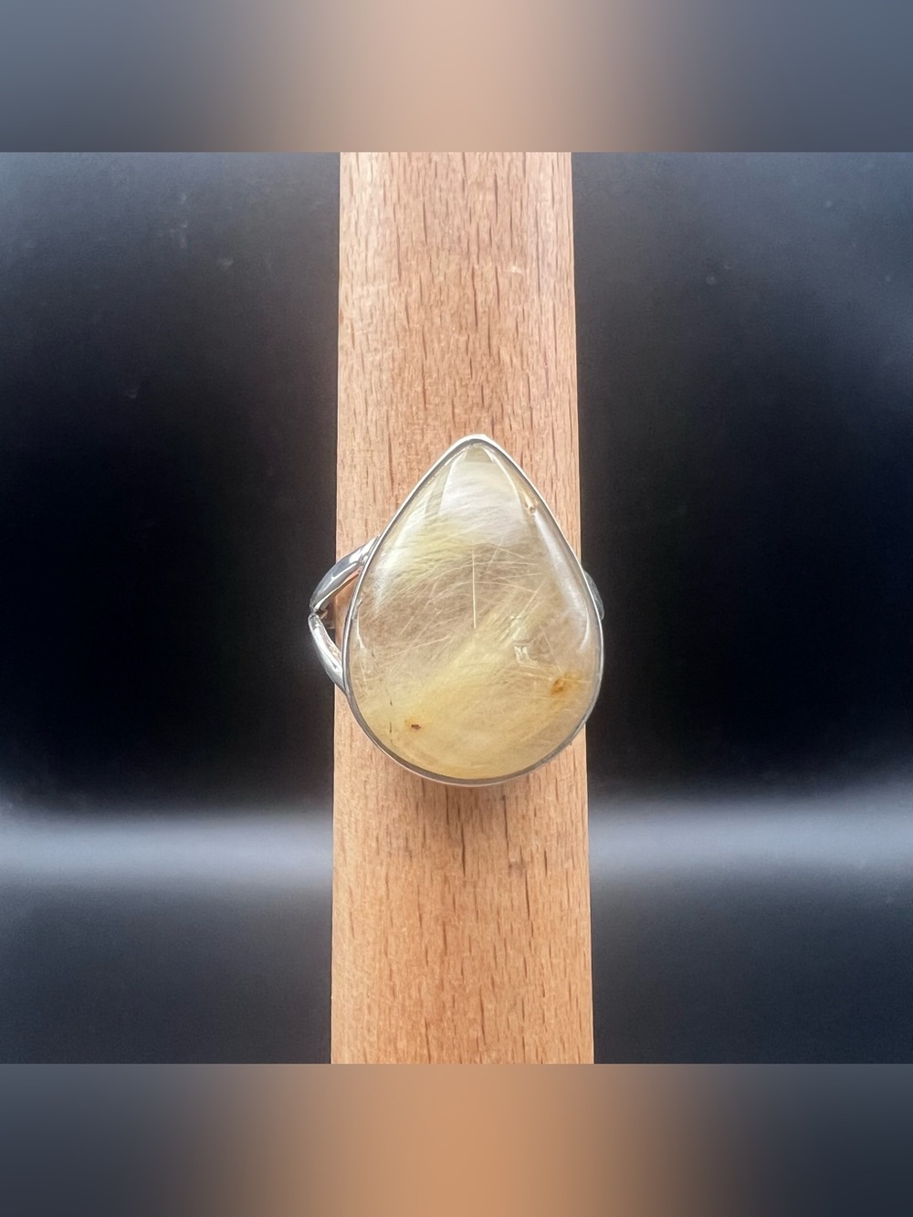 Sterling Silver Golden Rutile Ring